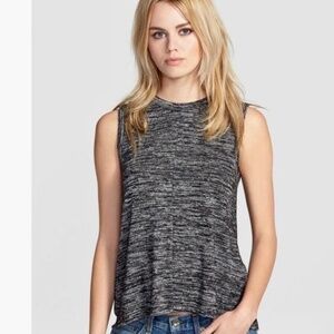 RAG‎ & BONE Nicole Split Back Heathered Marled Knit Tank Sleeveless Tee X-Small